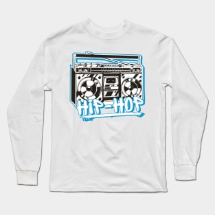 Hip Hop Rap Retro Music 80s and 90s Ghettoblaster Gift Long Sleeve T-Shirt